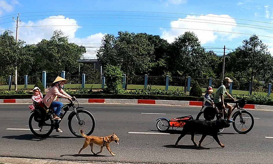 Bán tài sản, đưa con đi phượt bằng xe đạp 1 con đi phượt