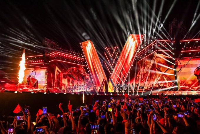 Concert có tên Tổ quốc trong tim tại sân vận động Mỹ Đình hôm 10/8. Ảnh: BTC