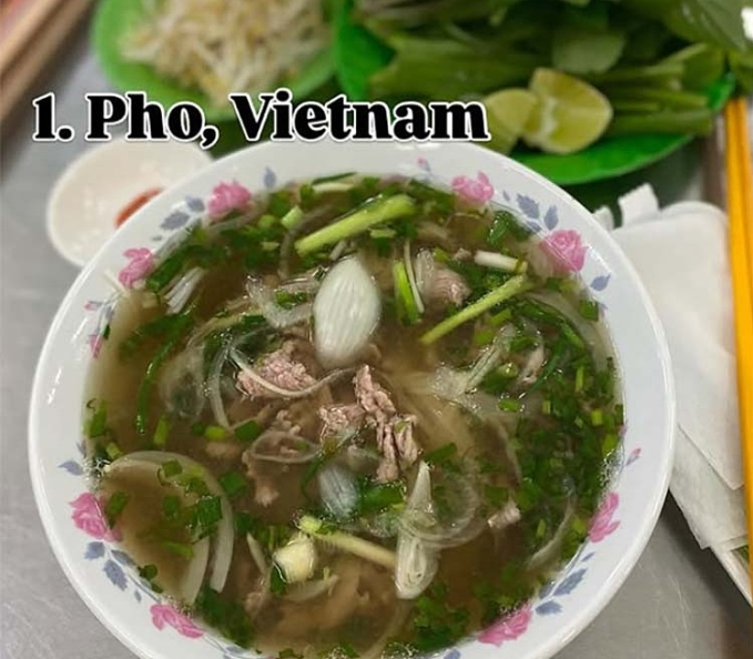 Phở được Ben xếp ở vị trí top 1 các món ăn sáng yêu thích trên trang cá nhân. Ảnh: Instagram/Ben Groundwater