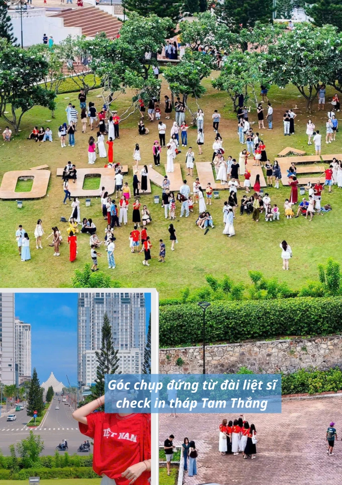 Du khách giẫm đạp dòng chữ thiêng liêng gây bức xúc. Ảnh: UBND phường Vũng Tàu.