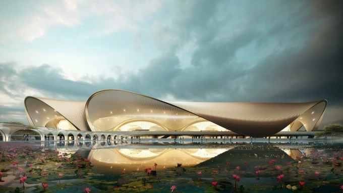 Bản vẽ sân bay Navi lấy cảm hứng từ hoa sen ở Mumbai. Ảnh: Adani Airport Holdings Limited