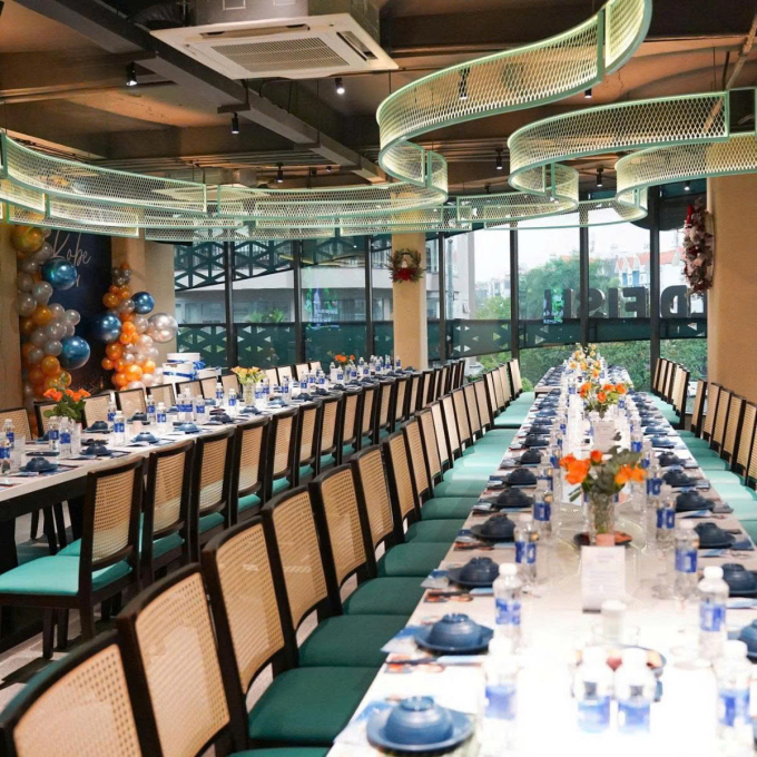 Nhà hàng Gold Fish ưu đãi combo dịp SEA Games Không gian VIP có sức chứa từ 70 đến 100 khách. Ảnh: Gold Fish