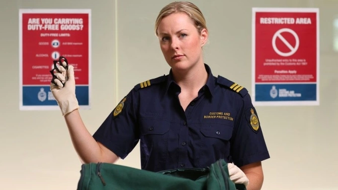 Một sĩ quan tại sân bay ở Australia. Ảnh: Vnis