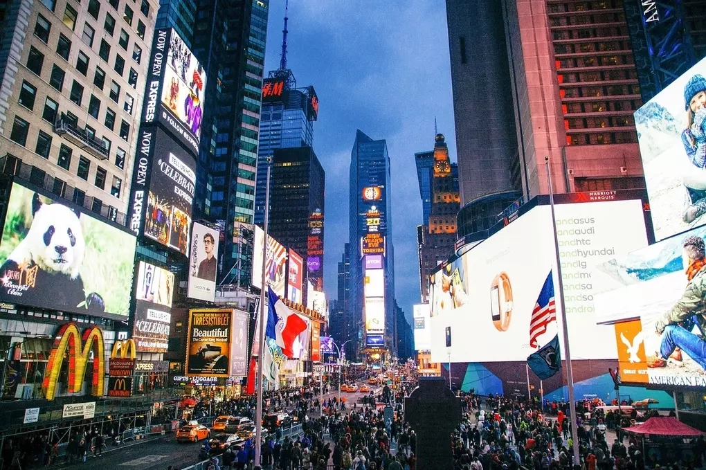 Quảng trường thời đại tại New York. Ảnh: Pixabay